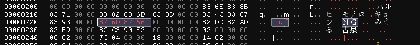 We've replaced some text in the hex editor with NG